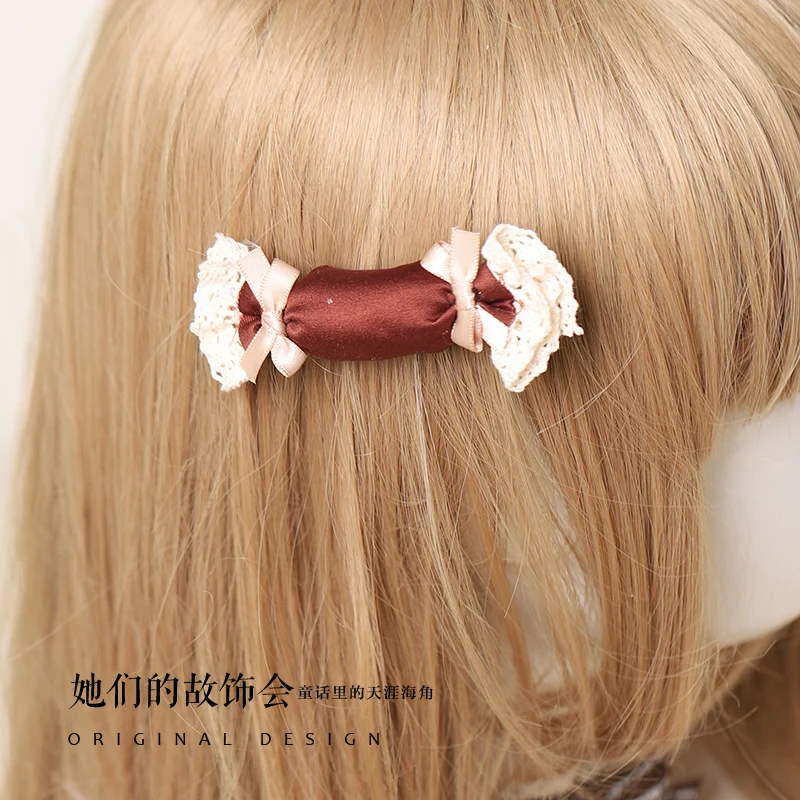 Handmade Bow Hair Accessories LOLITA Handmade Origional Design Chocolate Bear Ear KC Hair Clip Headdress anime cosplay Cosplay Costumes