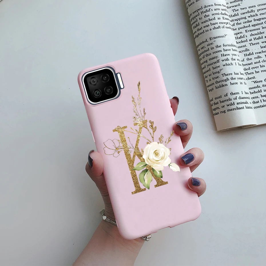 cases for oppo phones For OPPO Reno 4 Lite Case Flowers Letters Soft TPU silicone Back Phone Cover For OPPO Reno4 Lite A93 F17 Pro CPH2119 Case Funda oppo cover