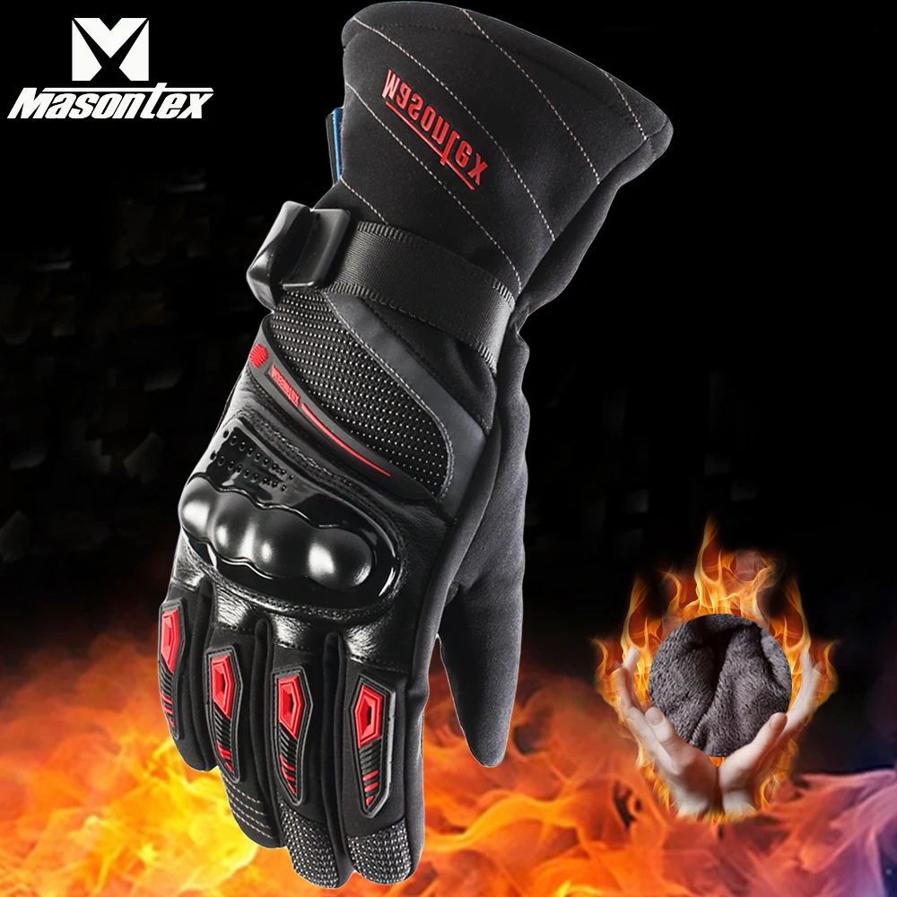 

MASONTEX Motorcycle Gloves Cycling Gloves Winter Waterproof Touchscreen Warm Protective Gloves Man Women for Outdoor Riding