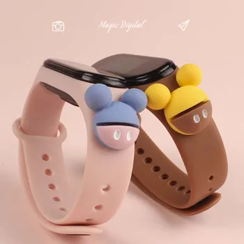 

BOORUI Cute mi band 4 strap Replacement Silicone toy mi band 3 strap for xiaomi miband 3/4 band accessories NFC