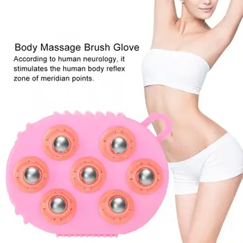 

Stainless Steel Body Cellulite Massager Muscle Pain Relief Relax Massage Brush Glove 7 Beads Body Cellulite Roller Massager