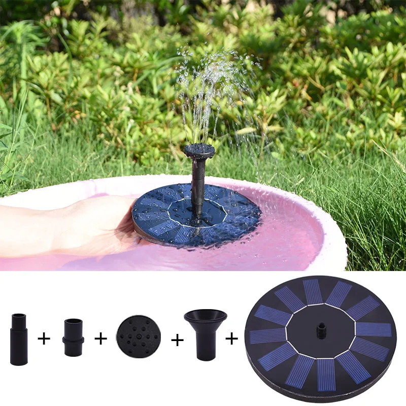 

Mini Outdoor Solar Fountain Floating Bird Bath Water Plate Fountain Garden Pond Swimming Pool Waterfall Decoration