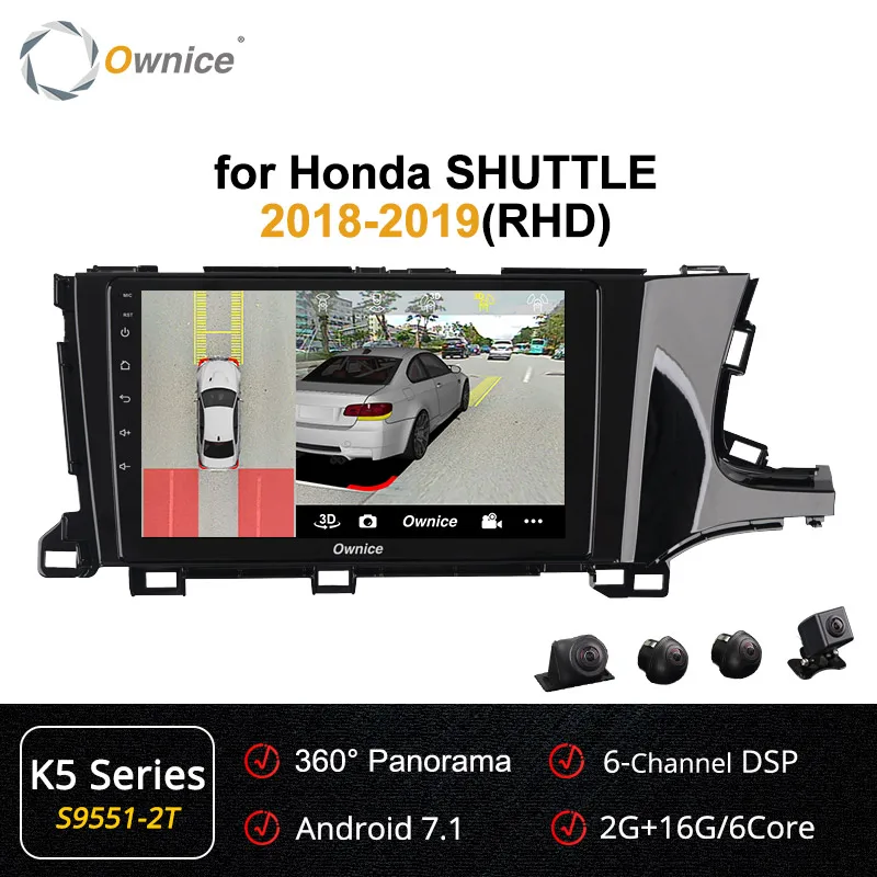 Ownice Android 9,0 360 Panorama k3 k5 k6 Автомагнитола аудио DVD gps навигация головное устройство для Honda SHUTTLE RHD 4G LTE DSP - Цвет: S9551 K5