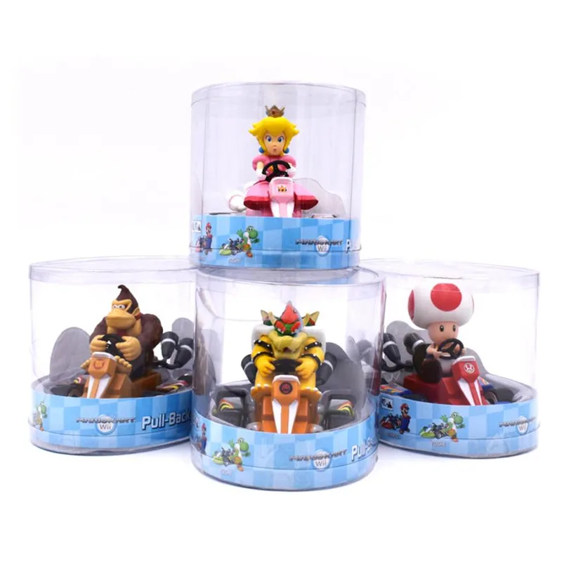 Фигурки Super Mario Bros, 13 см, японское аниме, Луиджи, динозавры, Ослик, Конг, Боузер, Kart, оттягивающая машина, ПВХ, Figma, Детские горячие игрушки для мальчиков