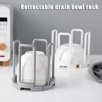 

Expandable Adjustable Dish Drainer Kitchen Organizing Center Drain and Dry Wine Glasses Silverware Bowls and Dishes TP89