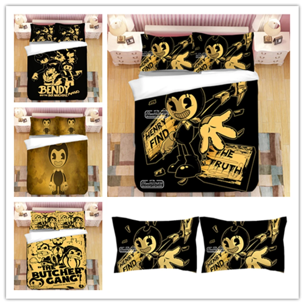 Комплект постельного белья LLANCL Bendy and the Ink с машинным принтом одеяло покрывало для