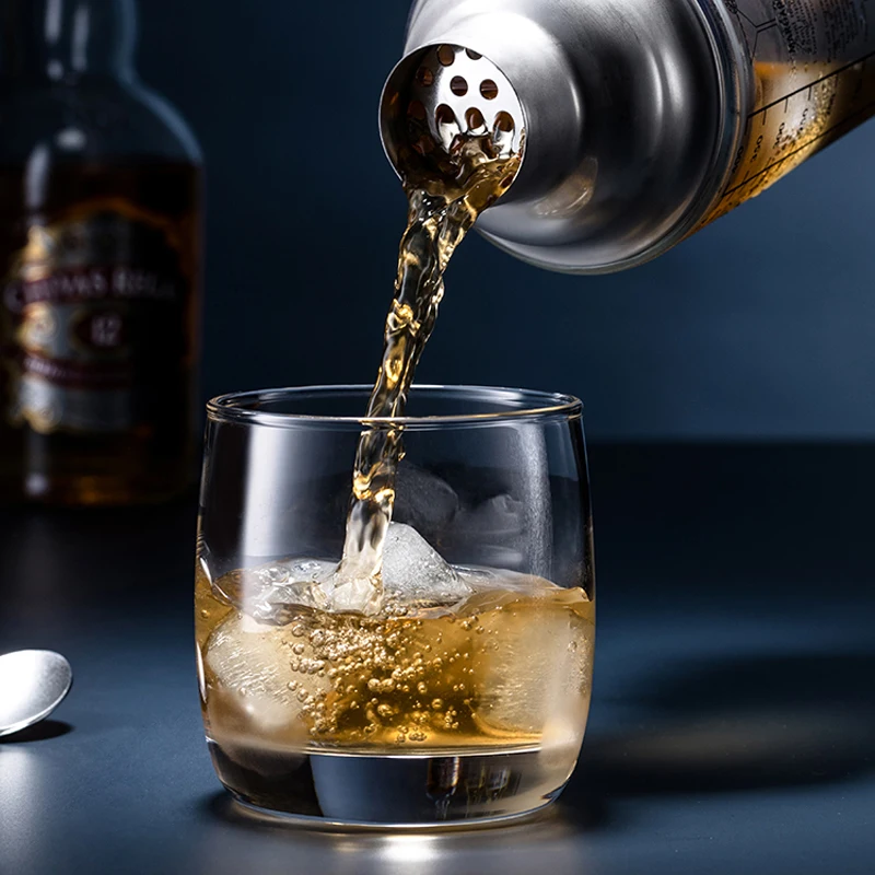 Martini Cocktail Shaker Scale Glass champagne Wine Beverage Mixer Shaker Bottle Fruit Juice Snow Grams Cup Bar Bartender Tool