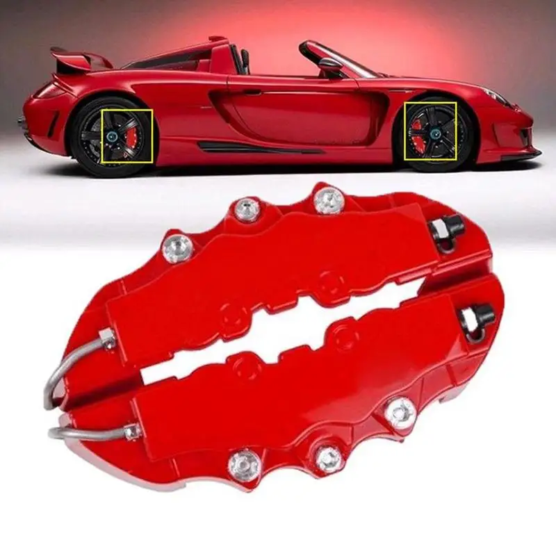 1 пара, высокое качество, пластиковый автомобильный модифицированный колпачок ступицы колеса, автомобильный дисковый тормоз, украшение, 3D стерео суппорт, крышка, легкая установка