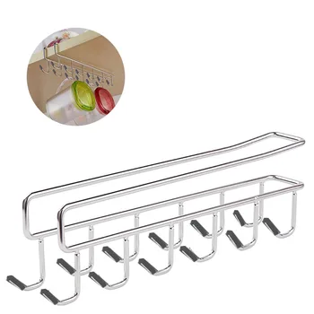 

Stainless Steel Hooks Nail-Free Hanger Under Shelf Wine Glass Holder Mug Cup Holder Storage Rack Hanger Cupboard Hanging Hook