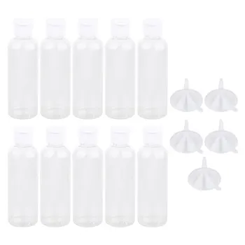 

10pcs 100ML Transparent Plastic Empty Bottle Portable Flip Lid Dispenser Refillable Bottles Multifunctional Cosmetic Container w