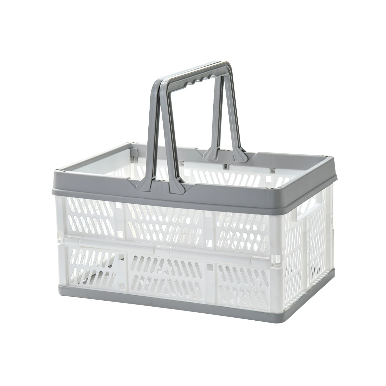 Stackable Shopping Baskets Collapsible Grocery Storage Basket With Handle Snack Durable Desktop | Дом и сад