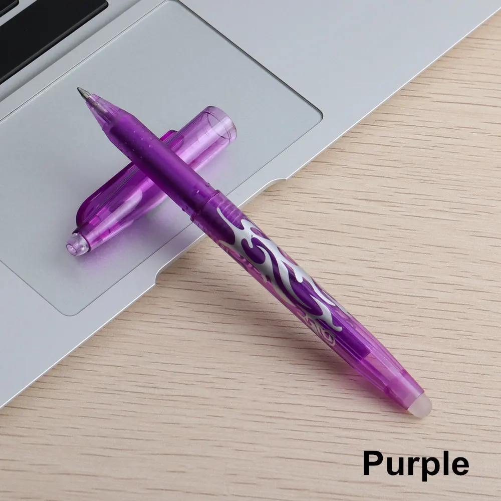 8PCS Gel Pen Purple 8 шт набор стираемых ручек цветные 8 цветов гелевые ручки для школы, офиса, креативные инструменты для рисования, студенческие канцелярские принадлежности 0,5 мм - Цвет: 8PCS Gel Pen Purple