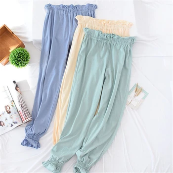 

Women's pajama pants can wear trousers loose cotton home pants elegant air-conditioned pants large size pantalon pijama mujer