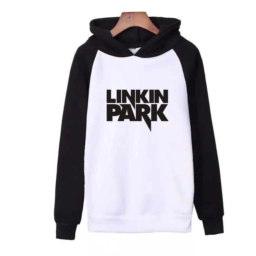 

Lincoln Park Letter Print Brand Autumn Products Men's Woman Long Sleeve Hooded Raglan Sweatshirt Loose Casual Hoodie Man Female