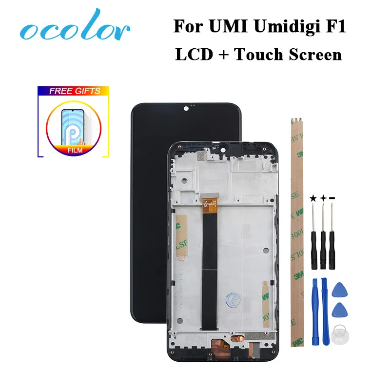

ocolor For Umidigi F1 Play LCD Display and Touch Screen With Frame Digitizer Assembly With Tools For Umidigi F1 LCD With Film