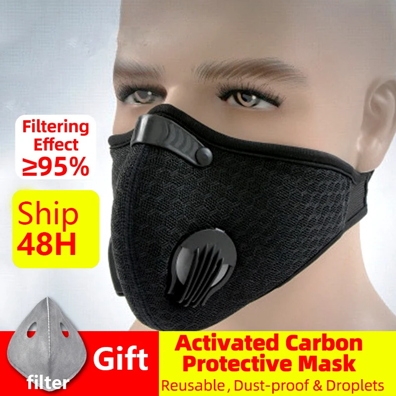 

Cycling Face Mask Filter Anit-fog Breathable Dustproof Bicycle Respirator Sports Protection Mouth-Muffle Dust Mask