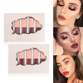 

5 Pieces Of Liquid Nude Color Lip Glaze Set Long Lasting Lipstick Cup WaterproofLip Gift Gloss Box Non-Stick Non-Fading E0N9