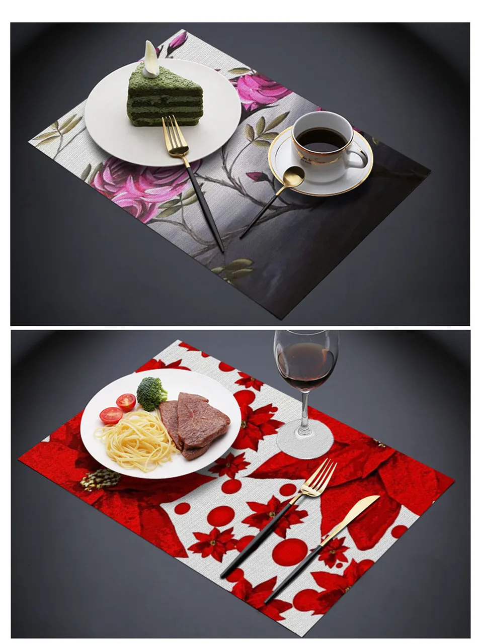TTLIFE цветочный обеденный стол украшение салфетки под приборы Кухня водонепроницаемые коврики на постельном белье изоляционные подставки Ресторан салфетки для сервировки