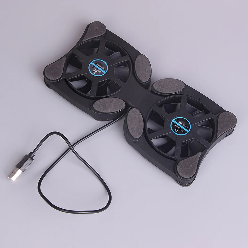 

2 Fan USB Port Mini Ocus Laptop Notebook Cooling Pad Cooler Cooling Pad Folding Cooler Cooling Pad Black Color