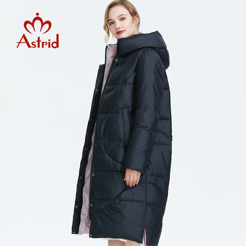 Astrid Зима новое поступление пуховая куртка женская верхняя одежда высокое качество длинная плотная хлопковая теплая жeнскaя зимняя кyрткa AR-6596