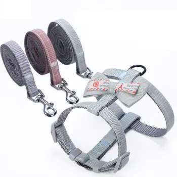 

2020 Hot Bow Pet Leashes Chest Adjustable Harness Cute Bow Cats Rabbit Small Dog Leashes Walk Strap Collars