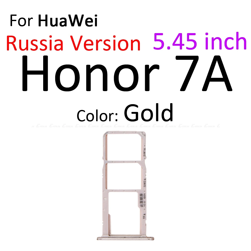Sim-карта/микро лоток для карт SD гнездо держатель Слот контейнер разъем адаптер запасные части для HuaWei Honor 7A Pro - Цвет: ForHonor7A 5.45 Gold