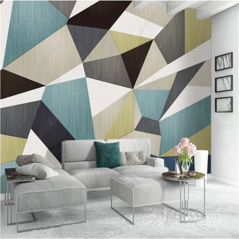 Custom Nordic Modern Geometric Self Adhesive Wallpapers Living Room