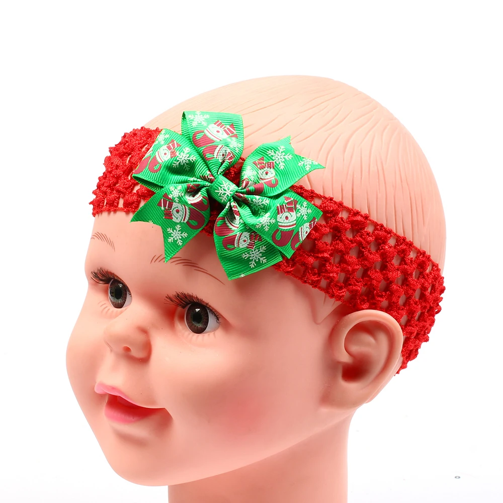 Детская повязка на голову с лентой для малышей, аксессуары для волос для новорожденных девочек, повязка на голову с бантом, тиара, тюрбан, Рождественское украшение для волос, повязка на голову, подарок