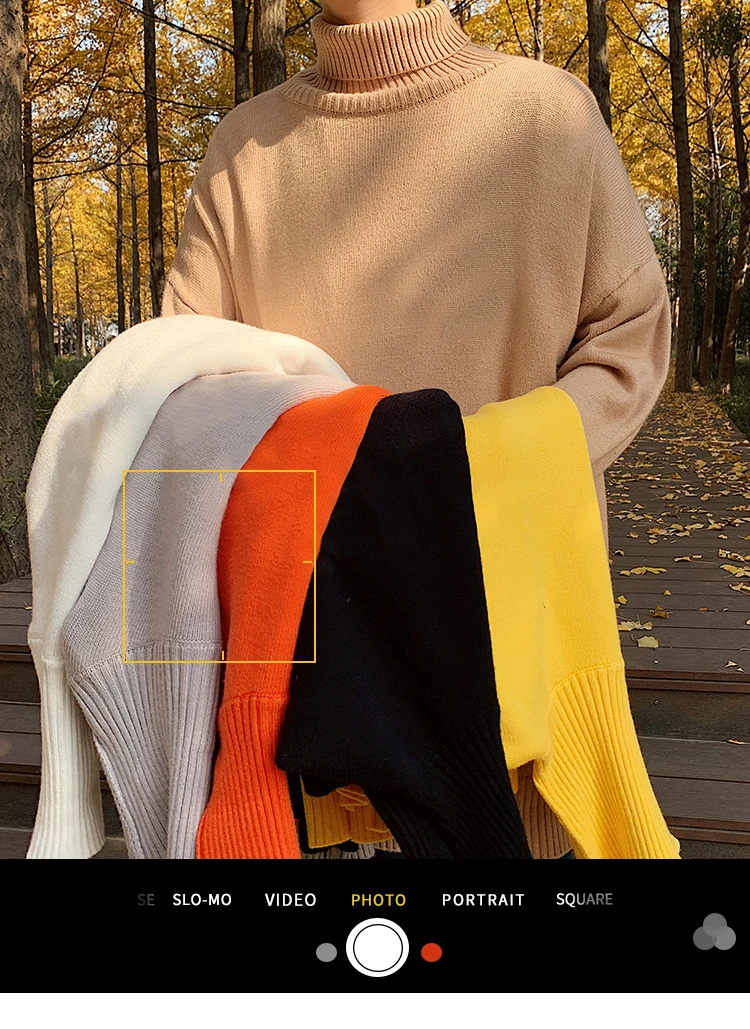 Liketkit, мужской весенний свитер с высоким воротом, новинка, однотонный Повседневный Модный корейский теплый пуловер, Женский вязаный свитер большого размера, топы