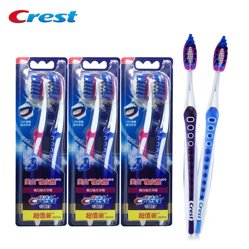 Crest Toothbrush Bright White Polishing Deep Clean Soft Bristles Gum Care Original Packaging from Europe twin pack *3