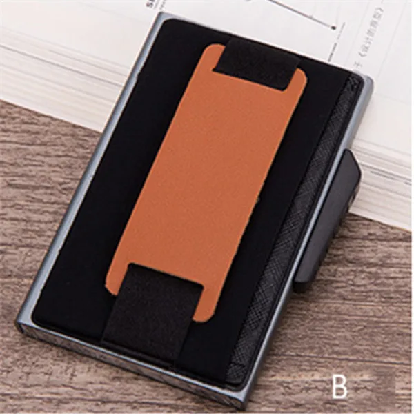 BISI GORO металлический корпус для Карт RFID Блокировка держатель карты Простой Высококачественный кошелек Повседневный многофункциональный кошелек для монет - Цвет: X-32C-B Gray