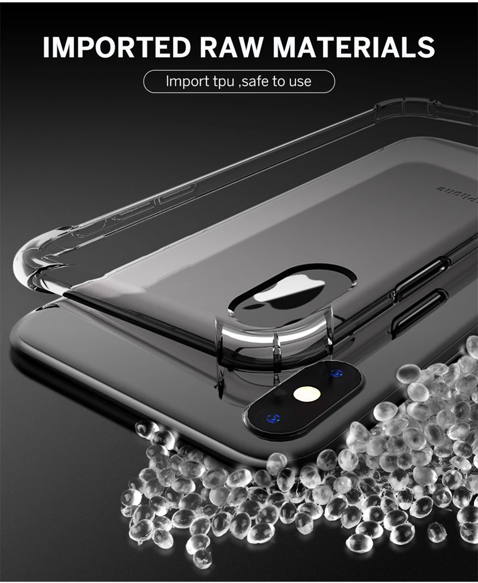 Ударопрочный чехол для iPhone X XS XR XS Max 8 7 6 6S Plus 5 S SE 7Plus телефонный чехол из прозрачного силикона чехол для iPhone 11 Pro Max