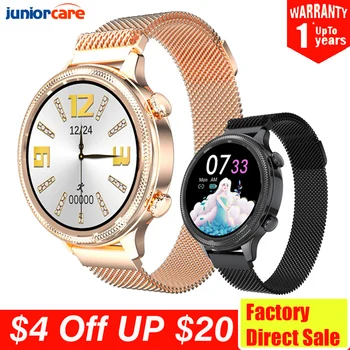 

New 2020 Smart Watch Women Bracelet 1.1 Inch Full Round Screen Heart Rate Monitoring IP67 Waterproof Ladies Fitness Watches