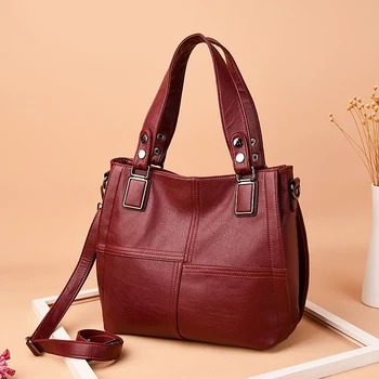 

Amberler Genuine Leather Women Handbags Luxury Designer Ladies Shoulder Bag High Quality Sheepskin Large Capacity Casual Tote