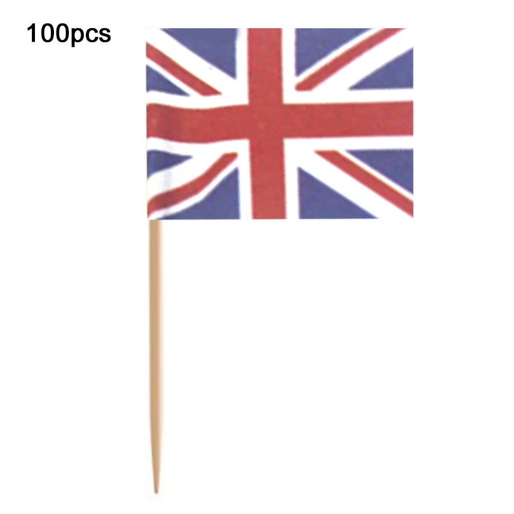 England 100 шт. Американский Канада Франция Англия Германия флаг рука волна флаг национальные флаги торжество парад вечерние поставки торт Декор флаг - Цвет: England