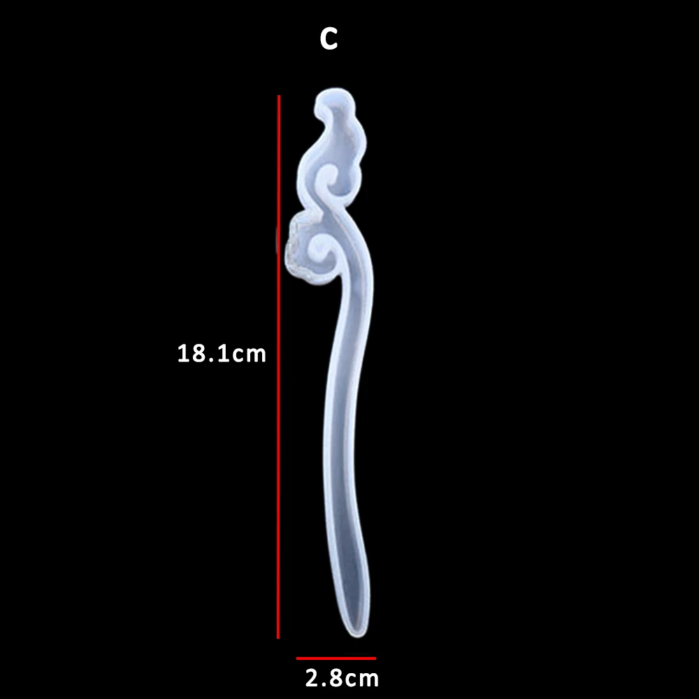 Transparent Hairpin Silicone Resin Mould Jewelry Resin Mould DIY Dry Flower Hair Jewelry Making Mold Tools