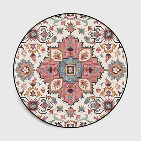 Carpet1 Классические геометрические круглые ковры для гостиной, спальни, детской игровой палатки, нескользящий коврик для пола, персидский журнальный столик, коврики - Цвет: Carpet1