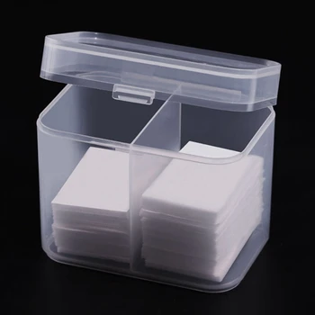 

2 Grid Plastic Storage Box With Lid Unloading Cotton Manicure Tool Cosmetic Wash Towel Storage Box Nail Pen Container Organizer