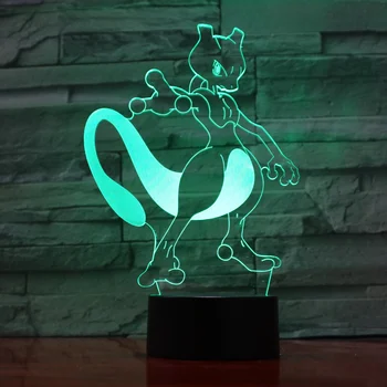 

3D Lamp Pokemon Mewtwo 7 Color Led Lamps For Kids Touch USB Table Baby Sleeping Nightlight Lovely cartoon children's toys 840