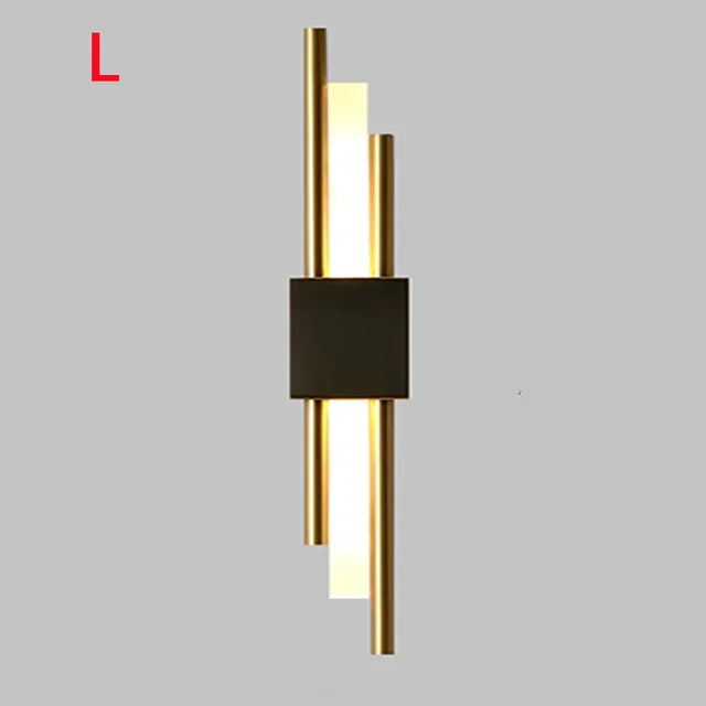 Modern fashion American European-style metal acrylic tube LED wall lamp bedroom study living room home lighting wall lamp blackcopper