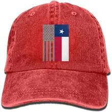 YELOFISH взрослая США Техасский флаг хлопок деним бейсбольная Регулируемая Кепка