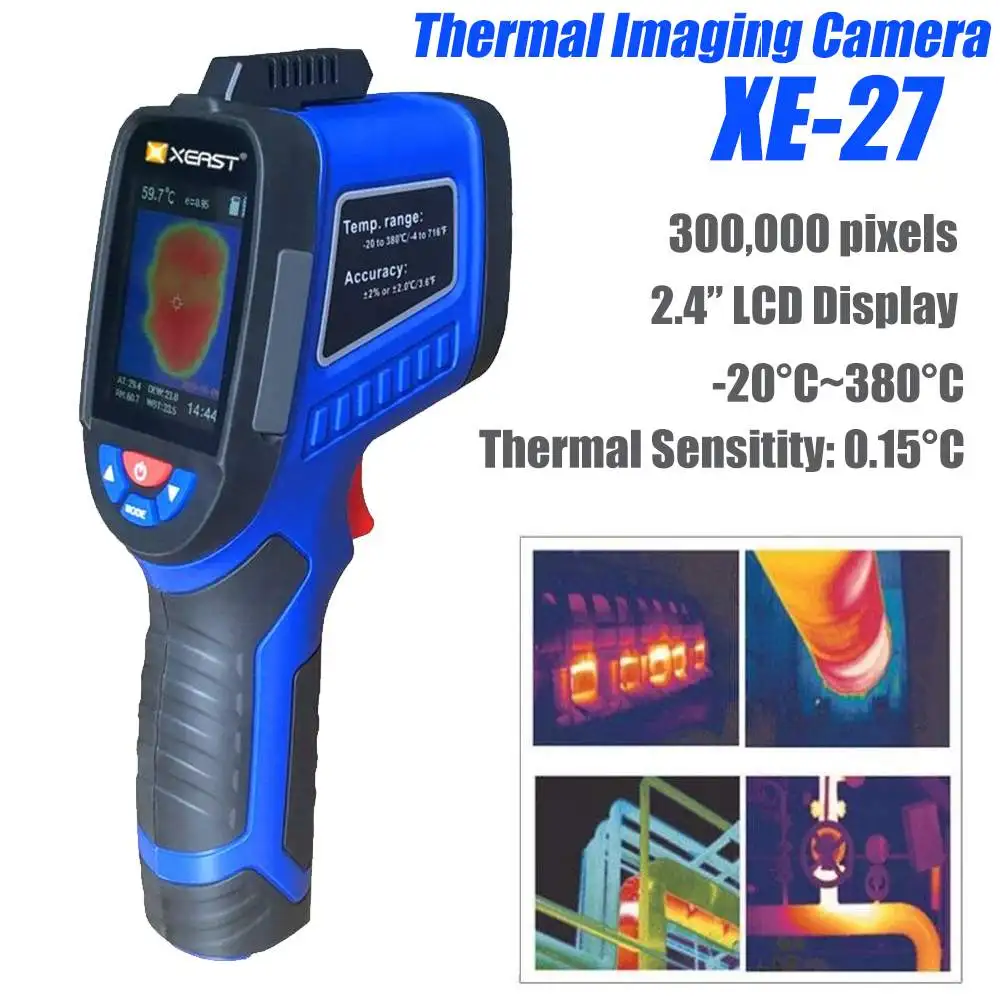 

Handheld Infrared Thermal Imager Thermometer XE-27 2.4 inch LCD Screen with Temp and Humidity Measurement Thermal Imaging Camera