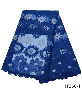 

Latest Dry African Lace Fabric 2020 High Quality Nigerian Lace Fabric For Dress 5 Yards French Lace Fabric With Stones 1F266
