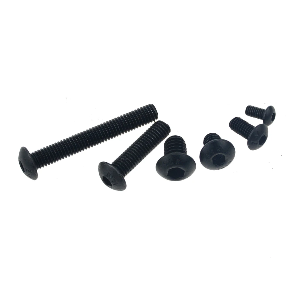50 шт. M5x16 мм M5 * 16 полукруглая головка для сковороды черный класс 10 9 Шестигранная