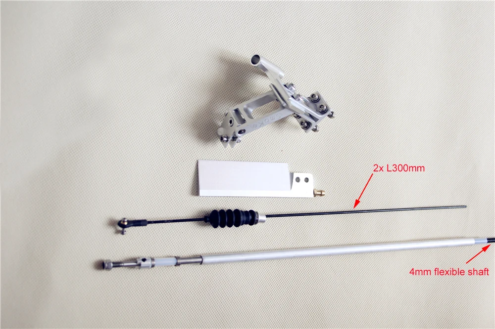 

1 Set 4mm Integrated Flexible Shaft Pedestal+Rudder+Pull Rod+Rubber Bellows Assembly Spare Parts for RC O boat Shrimp Boat Model