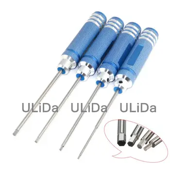 

RC Universal Metal Tools Hexagon Screwdriver Blue Hex Nut Head Screw Driver Tool Set 1.5 2.0 2.5 3.0mm Helicopter Car Quadcopter