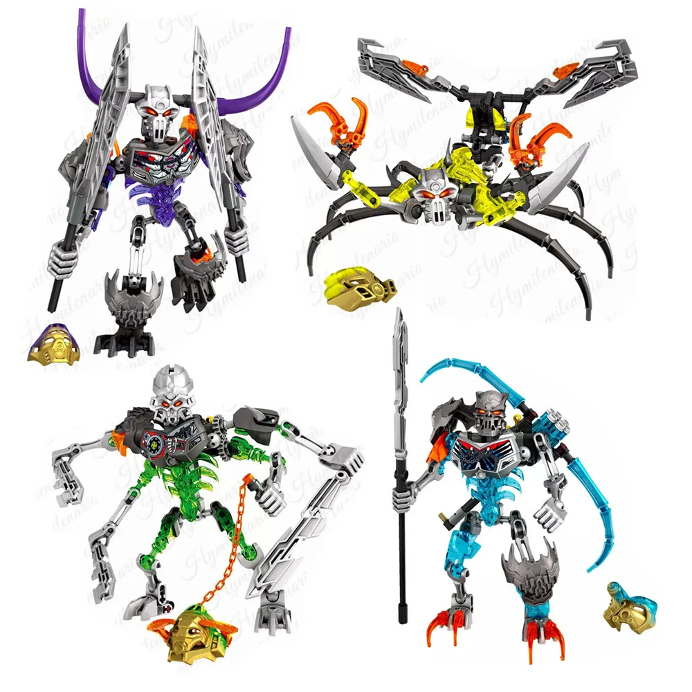 

2019 Hero Factory Bionicle Skull Slicer Skull Basher Skull Scorpio Soldier Robot Building Blocks Bricks City Enlighten Kids Toys
