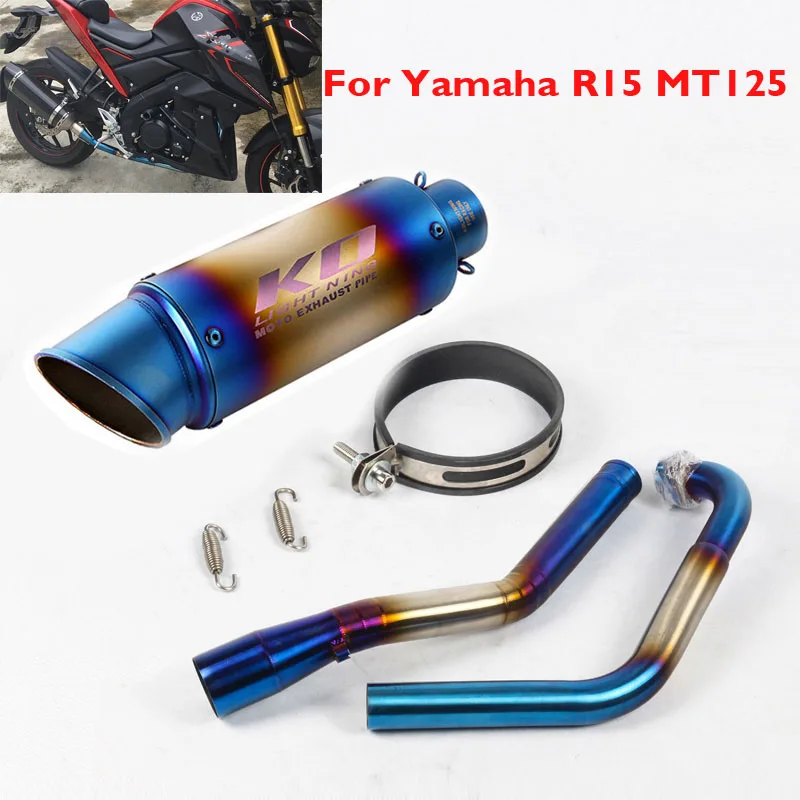 

MT125 R15 Motorcycle Exhaust Muffler Silencer Escape Baffle Pipe Front Header Pipe Connection for Yamaha R15 MT125 V1 V2