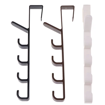 

New Plastic Cupboard Hanging Hook Hat Clothes Bag Hanger Holder Kitchen Cabinet Back Garbage Bags Organizer Storage Shelf Door H