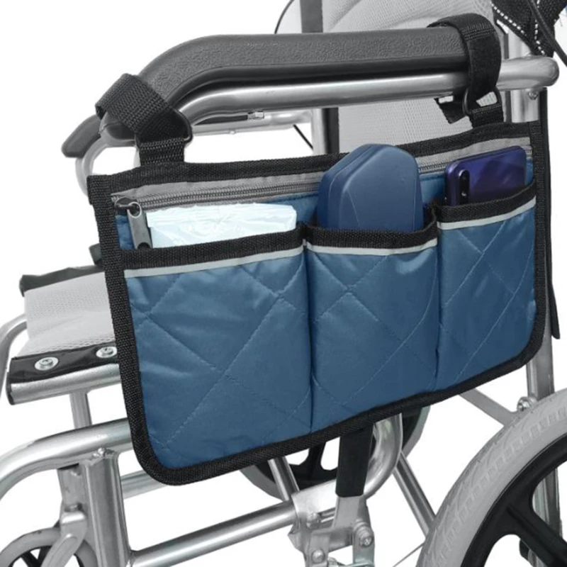 Wheelchair Armrest Side Storage Bag Portable Pocket Suitable For Most Walking Wheels And Mobile Equipment Accessories